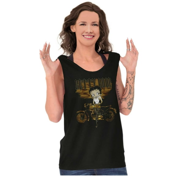 Vintage Betty Boop Tough Biker Babe Tank Top Tee Shirt Women Brisco Brands S