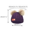 thumbnail image 7 of NEW 1-11 Years Old for Girls Boys Kids Winter Beanie Hat Warm Knit Thick Ski Cap with Fluff Ball Children's Double Hair Ball Hat Purple, 7 of 7