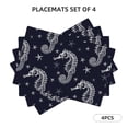 thumbnail image 3 of Placemats Set of 4 / 6, Seahorses skeleton starfish cool Placemats for Dining Table Indoor/Outdoors Heat Resistant Washable Placemats 18" x 12", 3 of 8