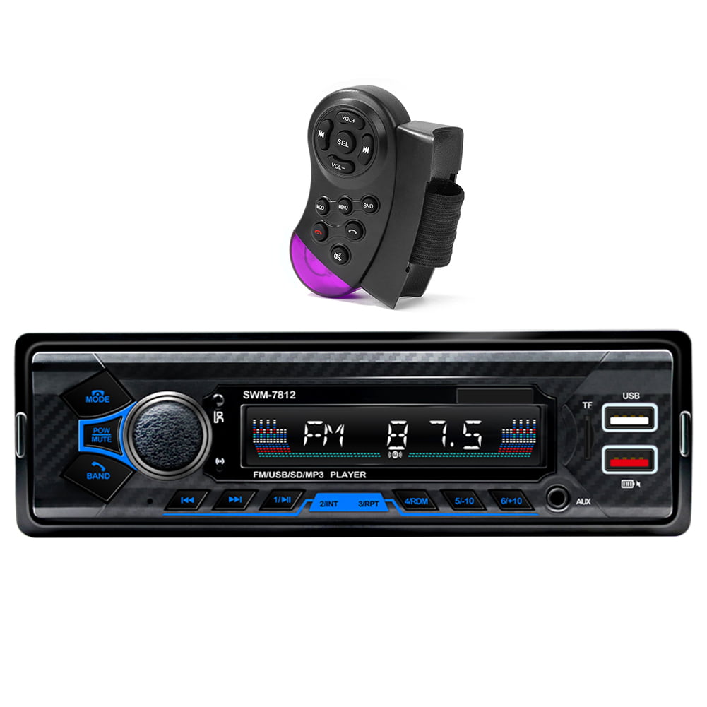 Single Din Stereo with App Control Dual USB Car AM/FM Radio Receiver with Bluetooth Handsfree and Voice Assistant & Audio Recording Support Aux-in/TF Card/USB/MP3 Player