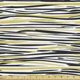 thumbnail image 1 of Geometric Fabric by the Yard, Abstract Hand Drawn Horizontal Stripes Brushstroke Animal Skin Look Print, Decorative Upholstery Fabric for Sofas and Home Accents, Khaki Black White by Ambesonne, 1 of 5