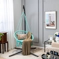 thumbnail image 4 of Gymax Chaise Hamac avec Coussin, Trousse de Quincaillerie pour Suspension Intérieur Extérieur Turquoise, 4 of 10