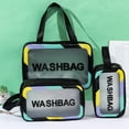 thumbnail image 3 of Cosmetic Bag Collapsible Strong Load Bearing Perspective Handle Design Beach Storage Pouch for Travelling, 3 of 8