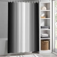 thumbnail image 3 of Ombre White Black Fabric Shower Curtain Gradient Color Washable Shower Curtains for Bathroom, Waterproof Bath Curtain with Hooks Home Decor 72x72in, 3 of 8