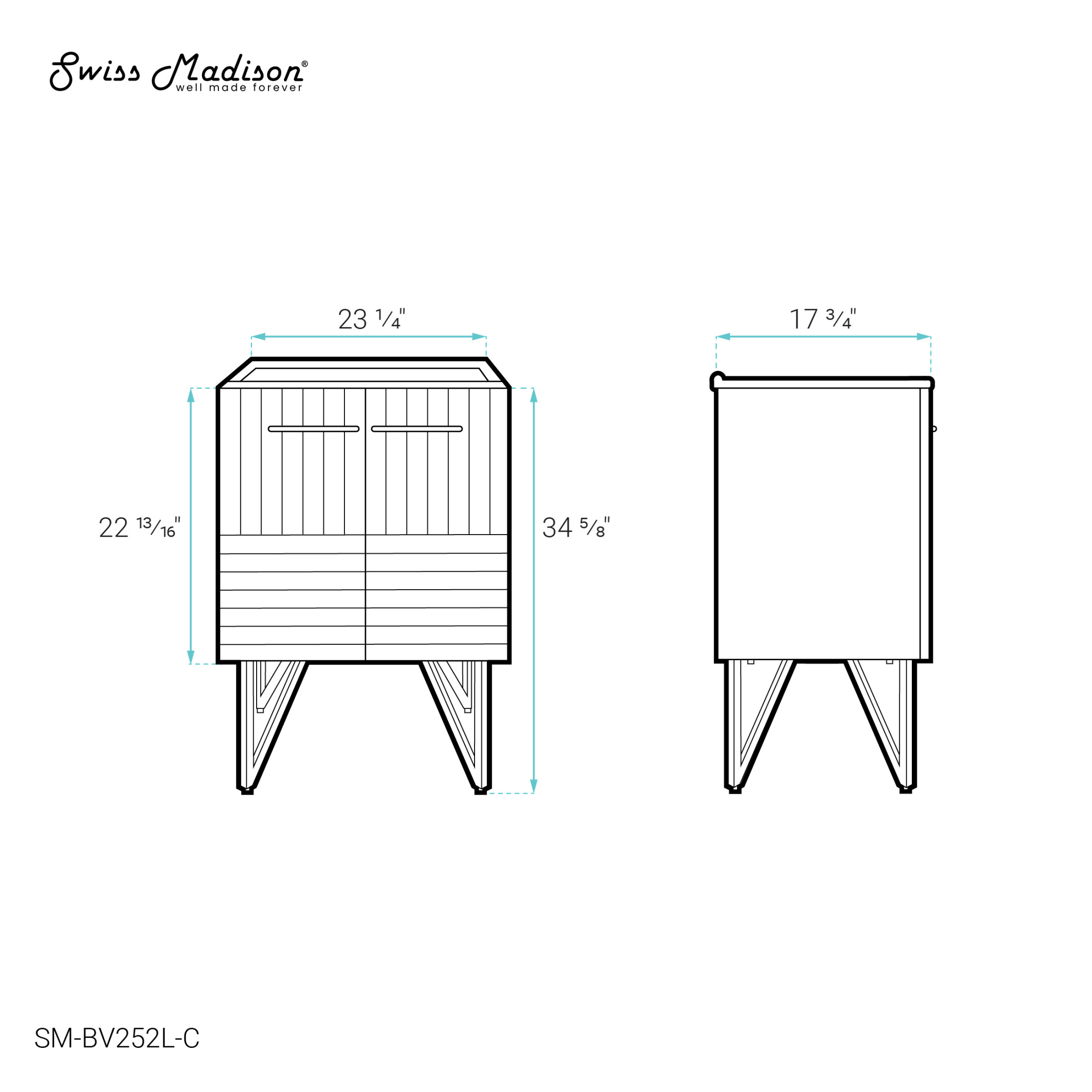 Annecy 24 Granger Blue Bathroom Vanity Cabinet Only (SM-BV252L)