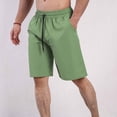 thumbnail image 2 of biudgviw Mens Summer Shorts Casual Elastic Waist Drawstring Bermuda Shorts Lightweight Breathable Ice Silk Beach Shorts with Pockets, 2 of 7
