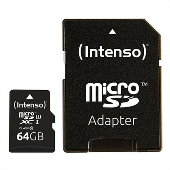 Intenso Premium Microsdxc Memory Card INCL. SD Adapter, Class 10 UHS-I, 64 GB, Black 64 GB Micr