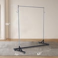 thumbnail image 4 of QinaQin Perchero tipo Z de uso rudo con ruedas con seguro, capacidad de 300 lb, barra sencilla de acero con ganchos, ideal para tienda o entrada, 4 of 7