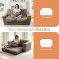 thumbnail image 3 of Kelyda 61''Boneless Loveseat Sofa, Modern Cloud Convertible Sofa Bed Couch Sleeper Chairs for Living Room Light Coffee, 3 of 8