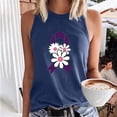thumbnail image 2 of Débardeurs d'Entraînement pour Femmes T-Shirt Imprimé Sans Manches Col Rond Chic Décontracté Ample Tunique d'Été Blouses, 2 of 5