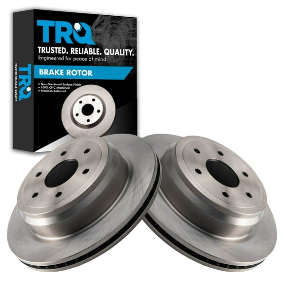 TRQ Rear Brake Rotors Set Vented Fits Select 2016-2022 Nissan TITAN XD