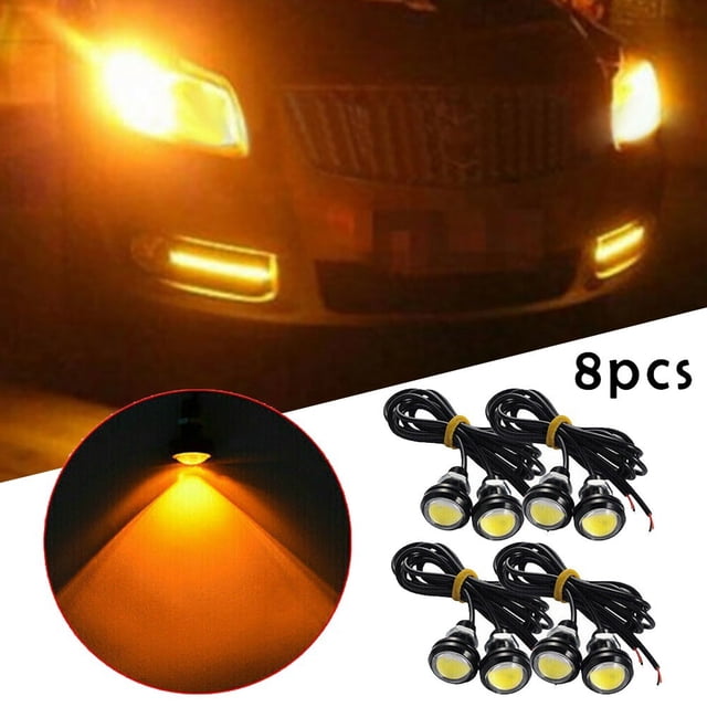 8pcs LED Amber Grille Lighting Kit 6000K 12V Front Grille Lighting DRL For Ford SUV Raptor Style Side Marker Lights