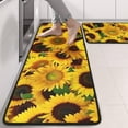 thumbnail image 2 of Kitchen Rugs Sets Of 2,Green Leaf Sunflower Pattern Anti Fatigue Kitchen Mat Rugs Non Slip Washable,Decorative Kitchen Floor Mats for Kitchen,Sink,Laundry,17"x47"+17"x47", 2 of 5