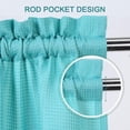 thumbnail image 3 of Haperlare 30"Wx45"L Farmhouse Cafe Tier Curtains 2 Panels Kitchen Waffle Woven Textured Light Filtering Short Window Curtain for Bathroom Bedroom, Turquoise, 3 of 5