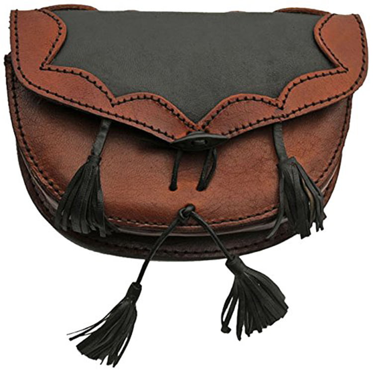 SZCO Supplies Medieval Black/Brown Belt Bag Leather Bag 