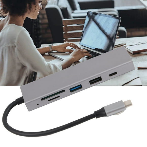 USB C Hub, 5Gbps Transmission Plug And Play 6 In 1 USB C Adapter 100W PD For TV