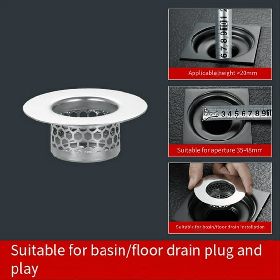 WUSUOWEI Bathroom SinkStrainer Bathtub Drain Screen Bathroom Floor Drain Strainer Stainless Steel Bathroom Hair Catcher for Laundry Bathtub Drain Filter 6/5/4/3/2/1PCS