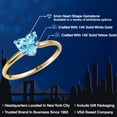 thumbnail image 2 of Gem Stone King 14K Two Tone Gold Swiss Blue Topaz Solitaire Engagement Ring for Women | 0.55 Cttw | Heart Shape 5MM | Gemstone November Birthstone | Size 8, 2 of 6