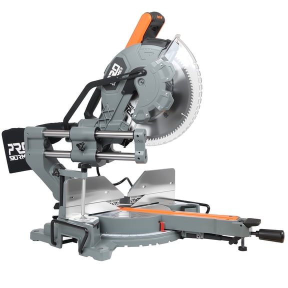 12-Inch Sliding Compound Miter Saw, 15 Amp Motor, 100-Tooth Blade, Corded Double Bevel Sliding Miter Saw, LED Precision Alignment, Angle Adjustable, for Wood, Decking, Laminates
