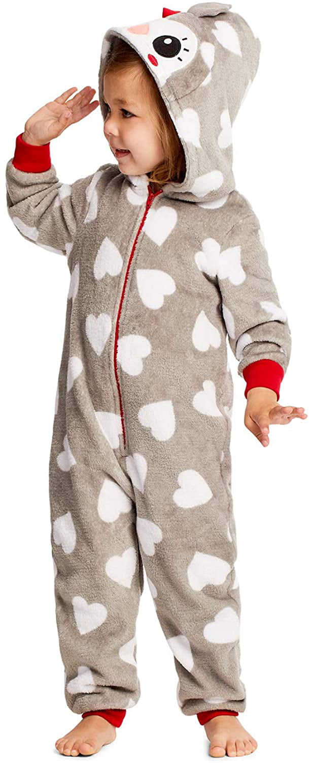 Plush Zippered Kids Onesie Blanket Sleeper Kids Pajama Onesie with Moose Hood for Boys Girls Cosplay 