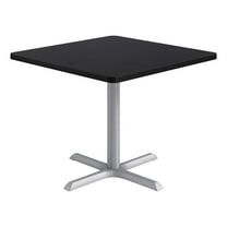 KFI Studios 36in Square Dining Table - Charcoal Top - Silver Base
