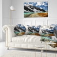 thumbnail image 3 of Designart Bright Sky and Blue Mountain Lake - Landscape Printed Throw Pillow - 12x20, 3 of 5