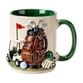 thumbnail image 1 of Ceramic Coffee Mug With Colorful Handle 3.77 in Height 3.22 in Diameter Green Home Office Use, 1 of 6
