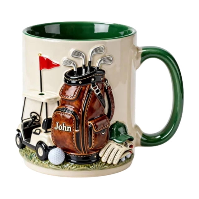 Ceramic Coffee Mug With Colorful Handle 3.77 in Height 3.22 in Diameter Green Home Office Use