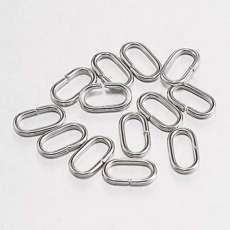 100 pc Oval Iron Jump Rings Open 11x6x1.5mm Jump Rings Platinum