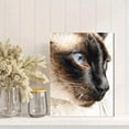 thumbnail image 2 of Siamese Cat Canvas Portrait, Coffee Shop Bookstore Wall Decoration, 2 of 8