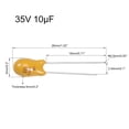 thumbnail image 2 of 10uF Tantalum Capacitor 35V 2 Pin Yellow Radial Dipped Tantalum Bead Capacitors 10pcs, 2 of 4