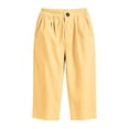 thumbnail image 6 of VBVC Women's Cotton Linen Elastic Waist Capri Pants , Summer Wide Leg Cropped Pants For Women,Ladies' Lightweight Trousers with Pockets,Yellow,S-3XL, 6 of 8