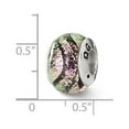 thumbnail image 4 of Pink Dichroic Glass Charm .925 Sterling Silver Antiqued For Adult Reflection Beads - QRS1455, 4 of 5