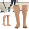 thumbnail image 1 of Calf Compression Sleeve, 1Pair Elastic Sports Open Toe Compression Socks Zipper AntiSlip Foot Protective Sleeves Compression Leg Sleeve For Women Men, 1 of 8