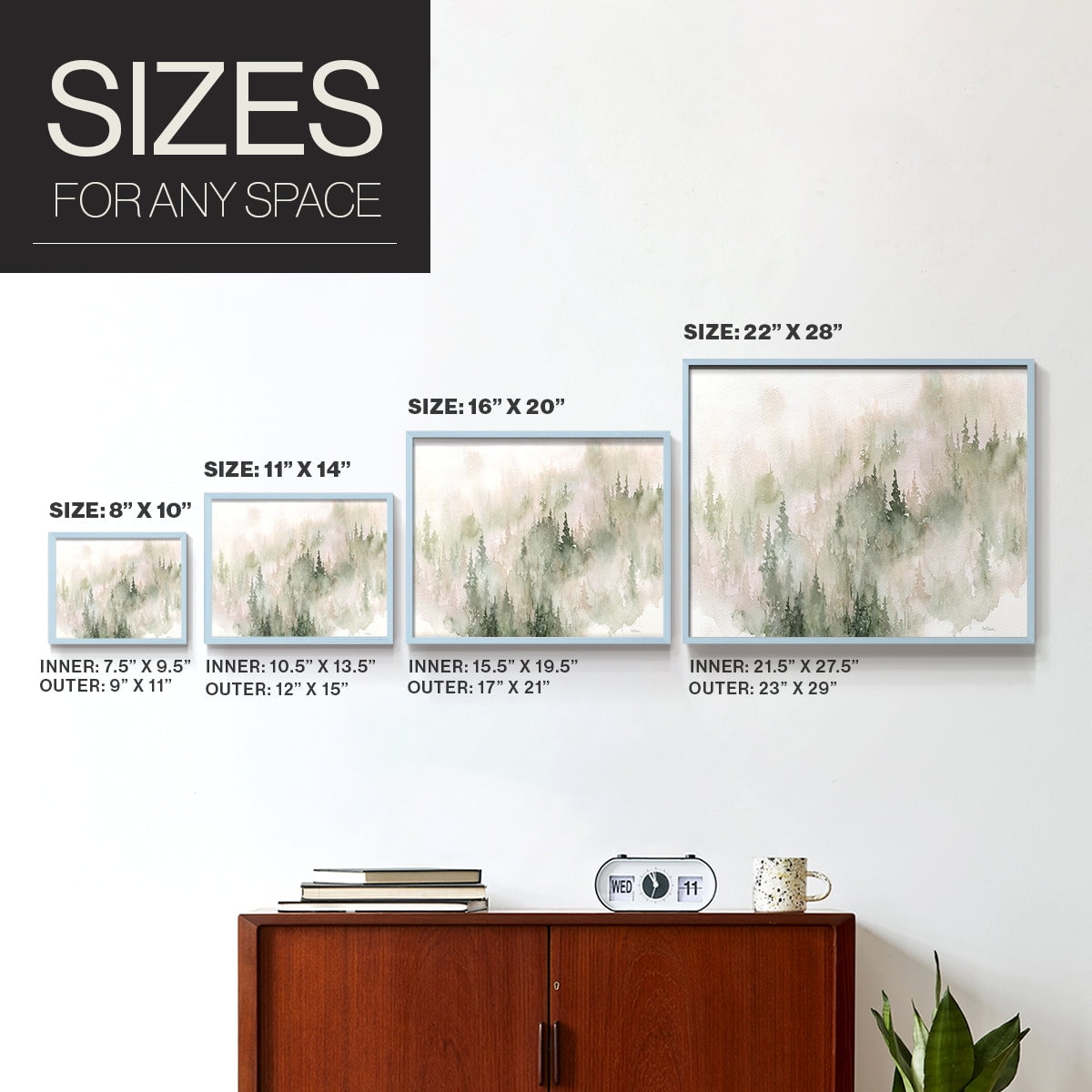 Misty Mountain Sides by Carol Robinson - Restickable Framed Giclée Print