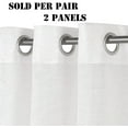 thumbnail image 2 of PrimeBeau Natural Linen Blended Nickel Grommet Curtains, Semi Sheer Window Drapes, 52" W x 108" L, Pure White, 2 of 6