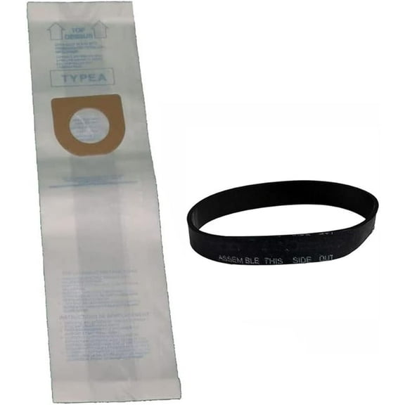 Replacement Part For Hoover Top Fill Upright Models C1411930, C1412900, C1413930, C1414900, C1498, C1498020, C1499, C1499020 Vacuum 3pk Paper Bags With One Flat Belt