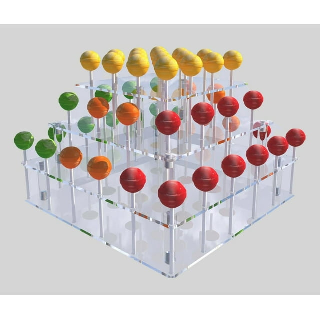 Soporte de acrílico para tartas, soporte de 3 niveles, soporte transparente para tartas, 48 agujeros, para bodas, fiestas de cumpleaños, caramelos decorativos