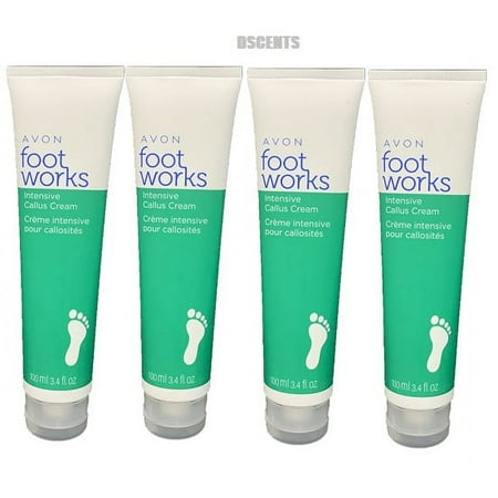 Bundle of 4 of Avon Foot Works Intensive Callus Cream 3.4 Fluid Ounces
