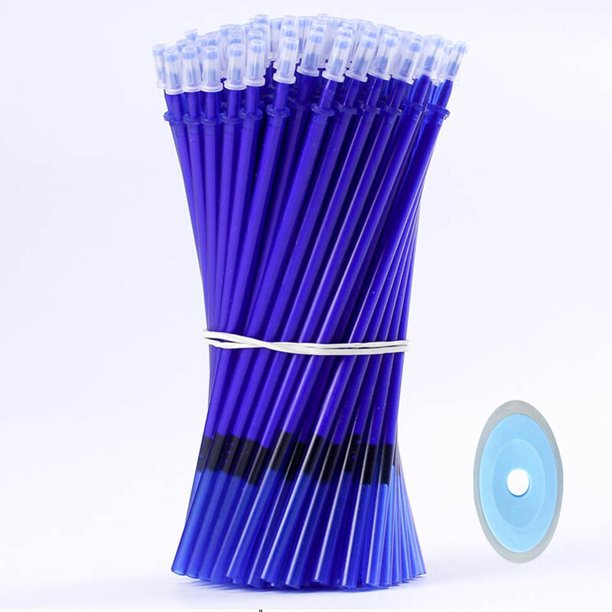 Juego de varillas de recarga de bolígrafo de Gel borrable, mango lavable, 100mm, tinta azul y negra, papelería para oficina y escuela, 20/0,5 piezas