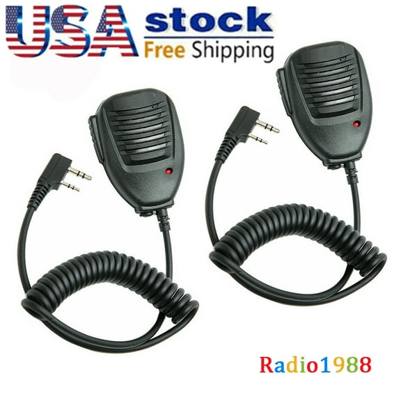 2x Handheld Shoulder Speaker Mic For DM-5R, UV-5R/5RTP, UV6R, GT-1, GT-3/3TP/3WP, GT-5/5TP, BF-9700, BF-F8HP, BF-F8 , BF-F9 TP, BF-888S, UV-82L, UV-82HP Radio