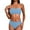 Blue, variant on Women Two Piece Bathing Suits Bandeau Bikini Sets Strapless Swimsuit High Waisted Swimwear Solid Color Tube Top Bathing Suit Summer Vacation Cruise Tropical Wear Red 1 XL