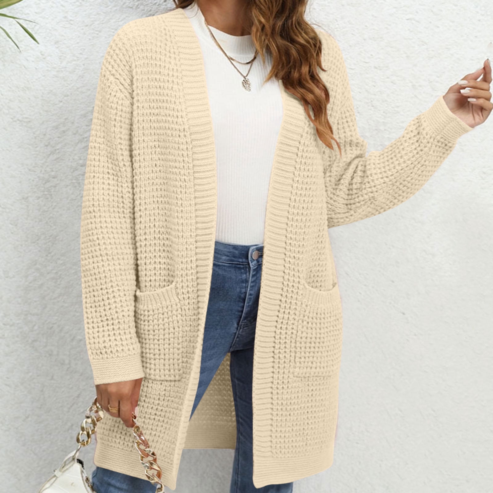 Yuzhih Women Crochet Cardigan Sweater Lightweight Hollow out Open