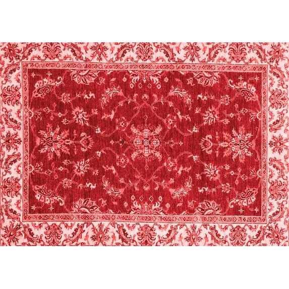 Ahgly Company Indoor Rectangle Abstract Red Modern Area Rugs, 7' x 9'