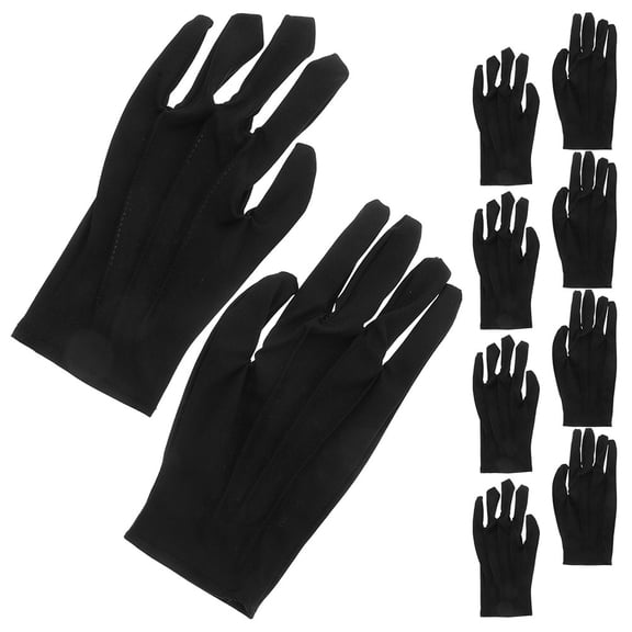 HOMEMAXS 5 Pairs Lightweight Multifunctional Gloves For Men And Women Reusable And Stretchy Gloves Ideal For Jewelry Handling And Coin Inspection Black