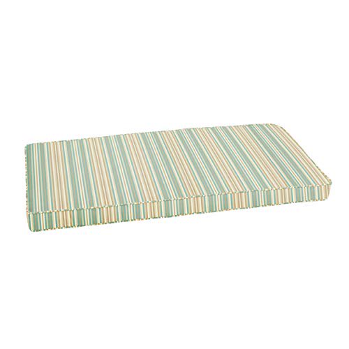 Mozaic AMZCS113111 Indoor or Outdoor Sunbrella Bench Cushion with Corded Edges and Tie Backs, 45 in W x 19 in D, Gavin Mist