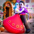 thumbnail image 2 of Pareja hinchable DomKom para Día de los Muertos, 183 cm, con LED, 2 of 6