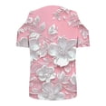 thumbnail image 6 of Cold Shoulder Tunic Tops for Women Graphic Prints V Neck Short Sleeve T-Shirts Loose Fit Summer Casual Blouses (S, Pink), 6 of 6