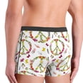 thumbnail image 4 of Men's Boxer Briefs, Peace sign flower butterfly feather boho Soft Comfy Mens Underwear Boxer Briefs Breathable With Widen Waist, 4 of 7