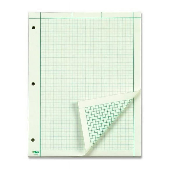 Tops Engineering Computation Notepad, 8.5 X 11, Graph Ruled, Green Tint, 100 Sheets/Pad (Top 35500) (Other)